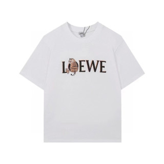 로에베 남성 이니셜 화이트 반팔티 - Mens White Tshirts - loe0571x