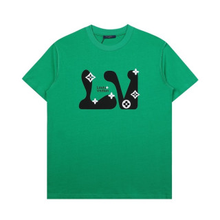 루이비통 남성 크루넥 그린 반팔티 - Mens Green Tshirts - lou04059x