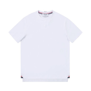 톰브라운 남성 화이트 크루넥 반팔티 - Mens White Tshirts - thom01555x