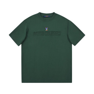 루이비통 남성 그린 크루넥 반팔티 - Mens Green Tshirts - lou04331x