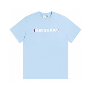 버버리 남성 블루 크루넥 반팔티 - Mens Blue Tshirts - Bur04385x