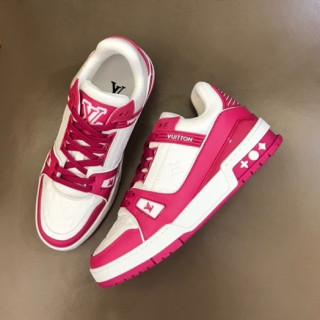 루이비통 남/녀 Trainer 핑크 스니커즈 - Unisex Pink Sneakers - lou04976x