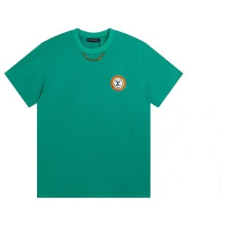 루이비통 남성 그린 크루넥 반팔티 - Mens Green Tshirts - lou05014x
