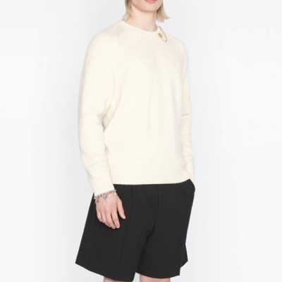 디올 여성 아이보리 크루넥 스웨터 - Dior Womens Ivory Sweaters - dio01923x