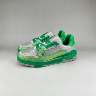 루이비통 남성 트렌디 그린 스니커즈 - Mens Green Sneakers - lou05149x