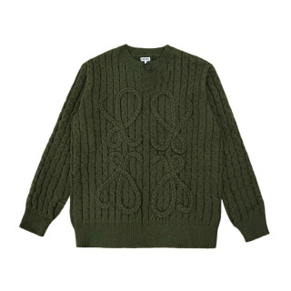 로에베 남성 그린 크루넥 스웨터 - Loewe Mens Green Sweaters - loe0650x