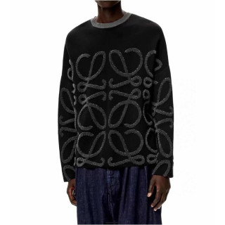 로에베 남성 블랙 크루넥 스웨터 - Loewe Mens Black Sweaters - loe0653x