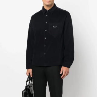 프라다 남성 다운 블랙 셔츠 - Prada Mens Black Tshirts - pr23x