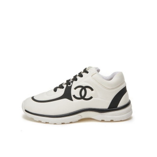 샤넬 남/녀 화이트 CC 스니커즈 - Chanel Unisex White Sneakers - ch34x