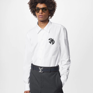 루이비통 남성 화이트 셔츠 - Louis vuitton Mens White Tshirts - lv256x