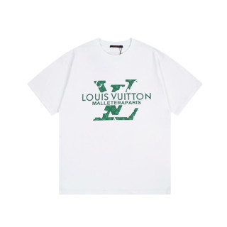루이비통 남성 화이트 크루넥 반팔티 - Louis vuitton Mens White Short sleeved T-shirts - lv379x