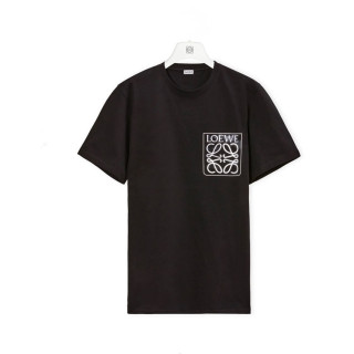 로에베 남/녀 이니셜 블랙 반팔티 - Loewe Unisex Black Short sleeved T-shirts - loe691x