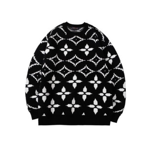 루이비통 남성 블랙 크루넥 니트 - Louis vuitton Mens Black Sweaters - lv408x