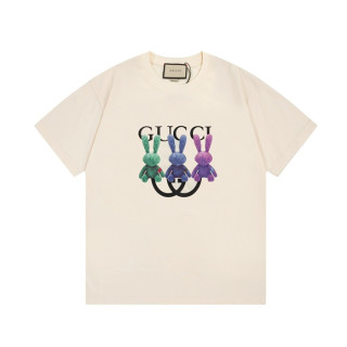 구찌 남성 아이보리 크루넥 반팔티 - Gucci Mens Ivory Short sleeved T-shirts - gu340x
