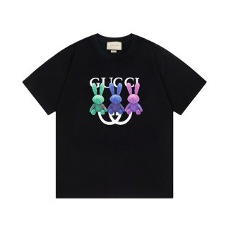 구찌 남성 블랙 크루넥 반팔티 - Gucci Mens Black Short sleeved T-shirts - gu341x