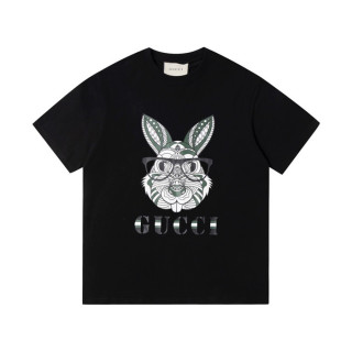 구찌 남성 블랙 크루넥 반팔티 - Gucci Mens Black Short sleeved T-shirts - gu347x