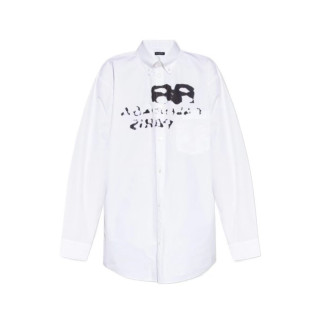 발렌시아가 트렌디 남성 화이트 셔츠 - Balenciaga Mens White Tshirts - ba219x