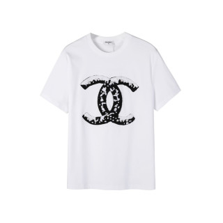 샤넬 여성 크루넥 화이트 반팔티 - Chanel Womens White Tshirts - ch80x