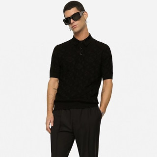돌체앤가바나 남성 블랙 폴로 반팔티 - Dolce&Gabbana Mens Black Tshirts - dol450x