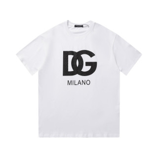 돌체앤가바나 남성 화이트 크루넥 반팔티 - Dolce&Gabbana Mens White Tshirts - dol449x