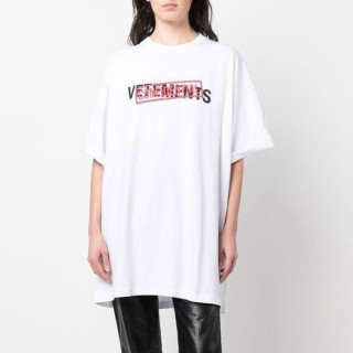 베트멍 남/녀 트렌디 화이트 반팔티 - Vetements Unisex White Tshirts - vet317x