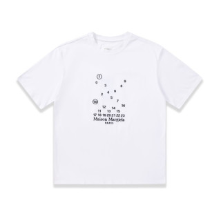 메종마르지엘라 남/녀 크루넥 화이트 반팔티 - Maison Margiela Unisex White Tshirts - mai141x