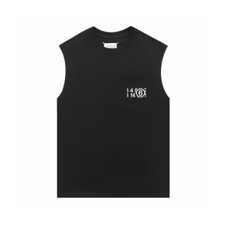 메종마르지엘라 남/녀 크루넥 블랙 나시 - Maison Margiela Unisex Black Sleeveless Tshirts - mai163x