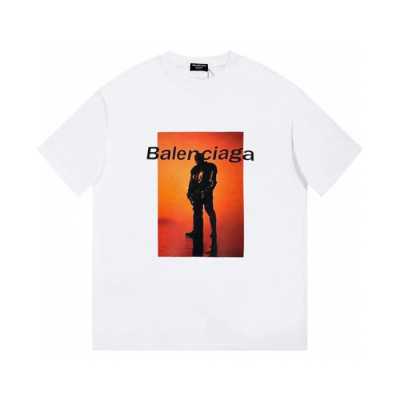 발렌시아가 남성 화이트 크루넥 반팔티 - Balenciaga Mens White Short sleeved Tshirts - ba436x
