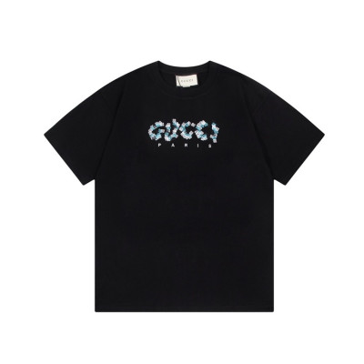 구찌 남/녀 블랙 크루넥 반팔티 - Gucci Unisex Black Short sleeved Tshirts - gu725x