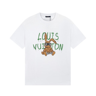 루이비통 남성 화이트 크루넥 반팔티 - Louis vuitton Mens White Short sleeved Tshirts - lv1141x