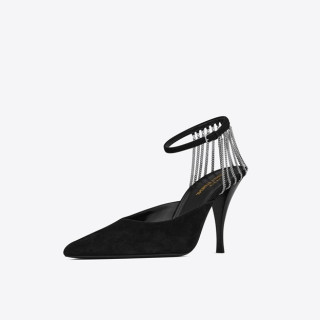 입생로랑 여성 블랙 슬링백 - Saint Laurent  Womens Black Sandals - ysl395x