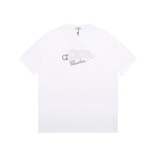 디올 남성 화이트 크루넥 반팔티 - Dior Mens White Short sleeved Tshirts - di548x
