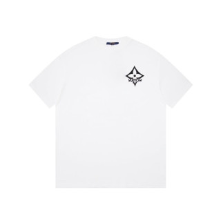 루이비통 남성 화이트 크루넥 반팔티 - Louis vuitton Mens White Short sleeved Tshirts - lv1431x