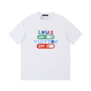 루이비통 남성 크루넥 화이트 반팔티 - Louis vuitton Mens White Short Sleeved Tshirts - lv1456x