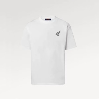 루이비통 남성 크루넥 화이트 반팔티 - Louis vuitton Mens White Short Sleeved Tshirts - lv1458x
