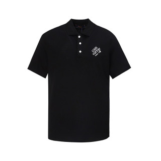 루이비통 남성 블랙 폴로 반팔티 - Louis vuitton Mens Black Short Sleeved Tshirts - lv1460x