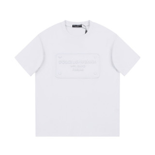 돌체앤가바나 남성 화이트 크로넥 반팔티 - Dolce&Gabbana Mens White Tshirts - dol469x