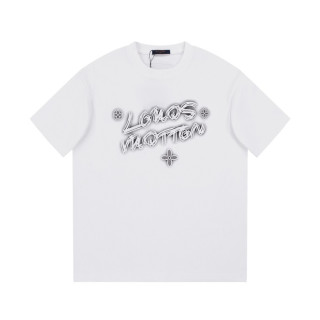 루이비통 남성 크루넥 화이트 반팔티 - Louis vuitton Mens White Short Sleeved Tshirts - lv1485x