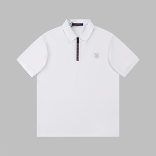 루이비통 남성 화이트 폴로 반팔티 - Louis vuitton Mens White Short sleeved Tshirts - lv1503x