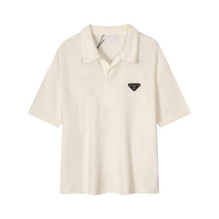 프라다 남성 아이보리 폴로 반팔티 - Prada Mens Ivory Short sleeved Tshirts - pr597x