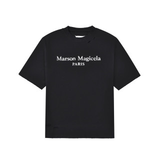 메종마르지엘라 남/녀 크루넥 블랙 반팔티 - Maison Margiela Unisex Black Tshirts - mai195x