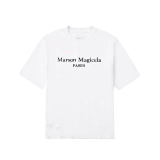 메종마르지엘라 남/녀 크루넥 화이트 반팔티 - Maison Margiela Unisex White Tshirts - mai196x