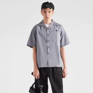 프라다 남성 모던 그레이 반팔 셔츠 - Prada Mens Gray Short sleeved Shirts - pr617x