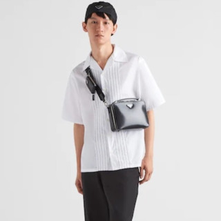 프라다 남성 모던 화이트 반팔 셔츠 - Prada Mens White Short sleeved Shirts - pr618x