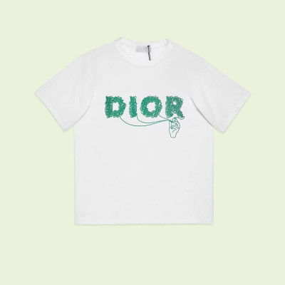 디올 남성 화이트 크루넥 반팔티 - Dior Mens White Short sleeved Tshirts - di571x