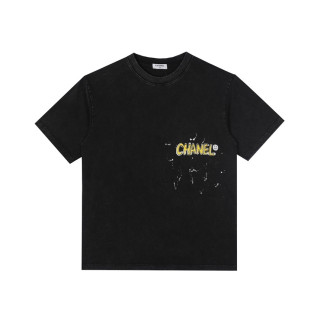 샤넬 남/녀 크루넥 블랙 반팔티 - Chanel Unisex Black Tshirts - ch475x