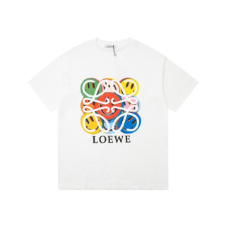 로에베 남/녀 이니셜 화이트 반팔티 - Loewe Unisex White Short sleeved Tshirts - loe783x