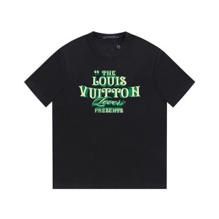 루이비통 남성 크루넥 블랙 반팔티 - Louis vuitton Mens Black Short sleeved Tshirts - lv1620x