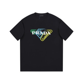 프라다 남성 크루넥 블랙 반팔티 - Prada Mens Black Short sleeved Tshirts - pr635x