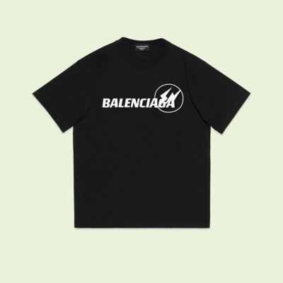 발렌시아가 남성 블랙 크루넥 반팔티 - Balenciaga Mens Black Short sleeved Tshirts - ba536x